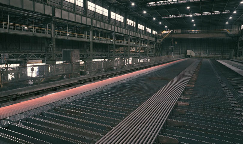 Cooling bed of the rolling plant