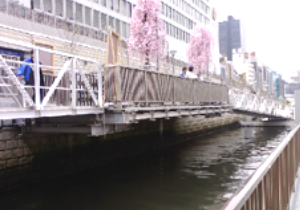 Overhanging pier