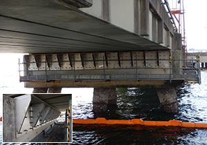 Construction to prevent bridge collapse (Aichi)